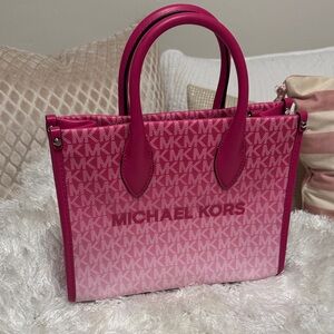 Michael Kors Pink and White Satchel